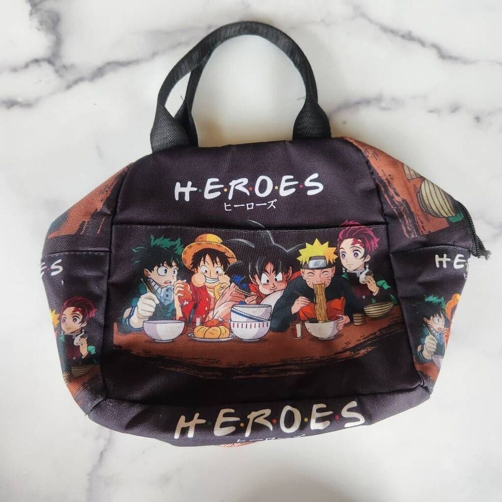 Heroes Japan anime lunchbox lightweight lunchbag black insulated broken